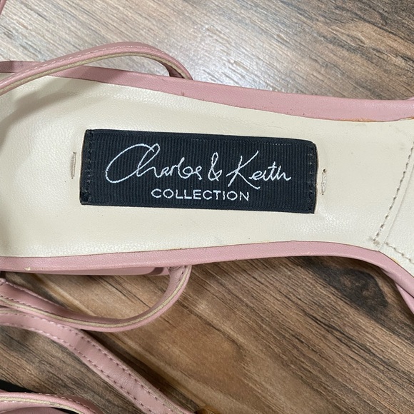 Charles and Keith Pink Mesh Ankle Strap Sandals, like Dior - Picture 3 of 5